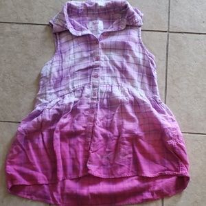 Girls Sleeveless Button Down Top